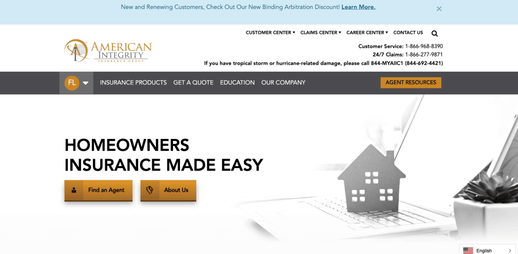 American Integrity Insurance Claim Login Menu