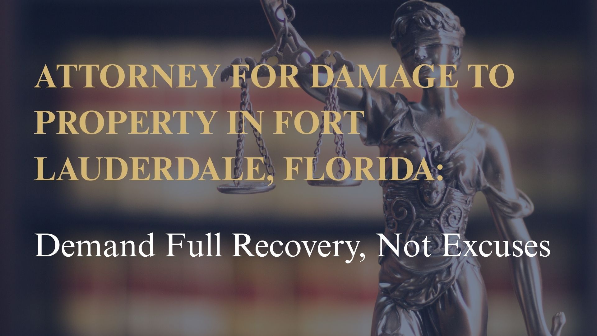 Attorney for Damage to Property in Fort Lauderdale, Florida: Demand Full Recovery, Not Excuses