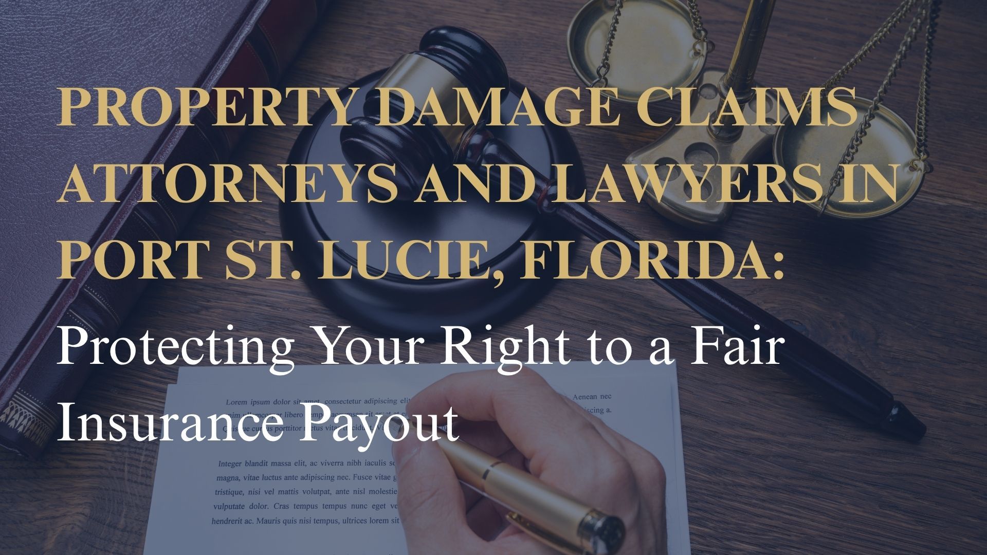 Property Damage Claims Attorneys and Lawyers in Port St. Lucie, Florida – Protecting Your Right to a Fair Insurance Payout