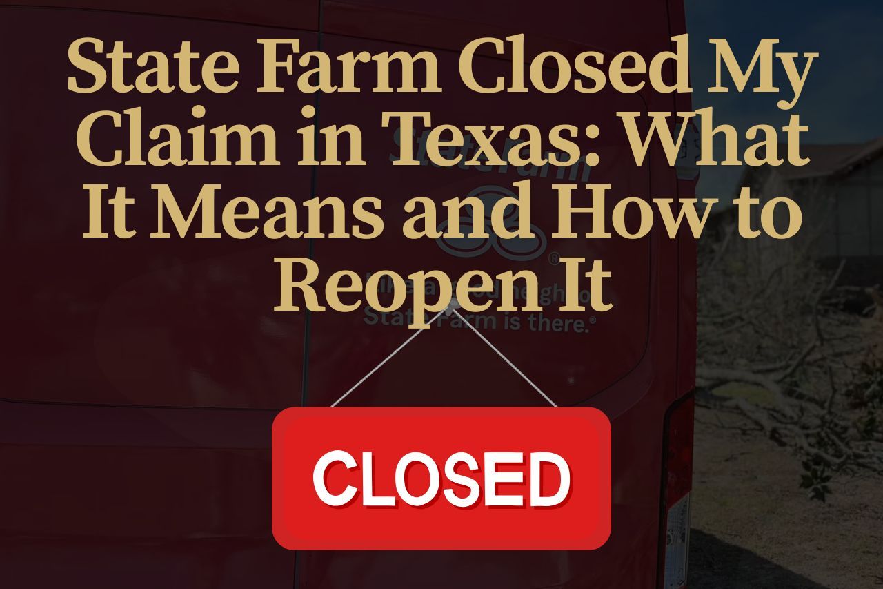 State Farm Closed My Claim in Texas: What It Means and How to Reopen It​